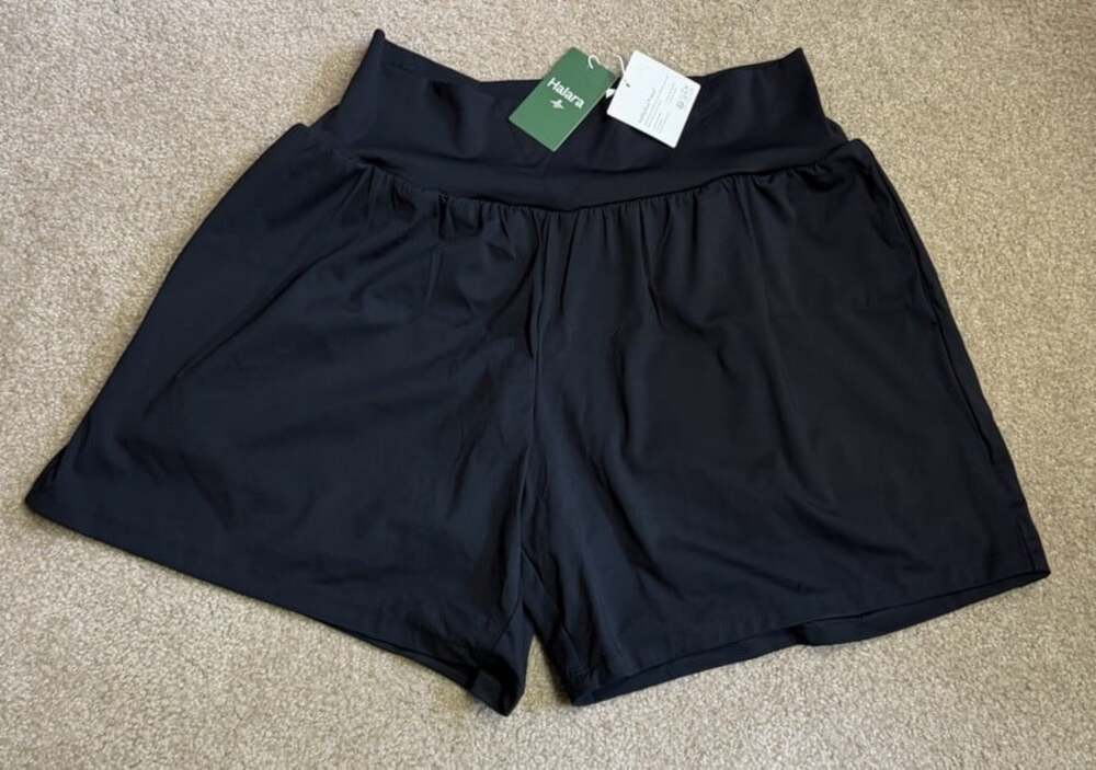 NWT Halara 2X High Waisted 2-in-1 Athletic Shorts Black medium 7" Inseam